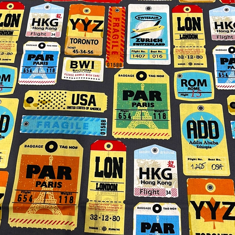 New Travel Luggage Tag Design Fabric 100% Cotton